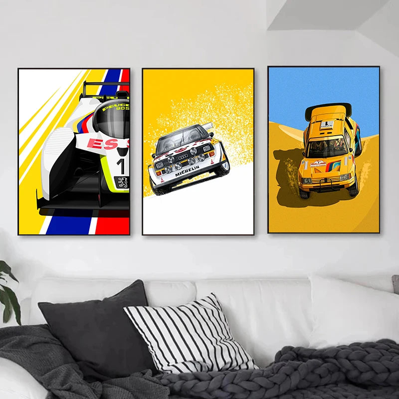 Retro Motorsport Canvas Poster