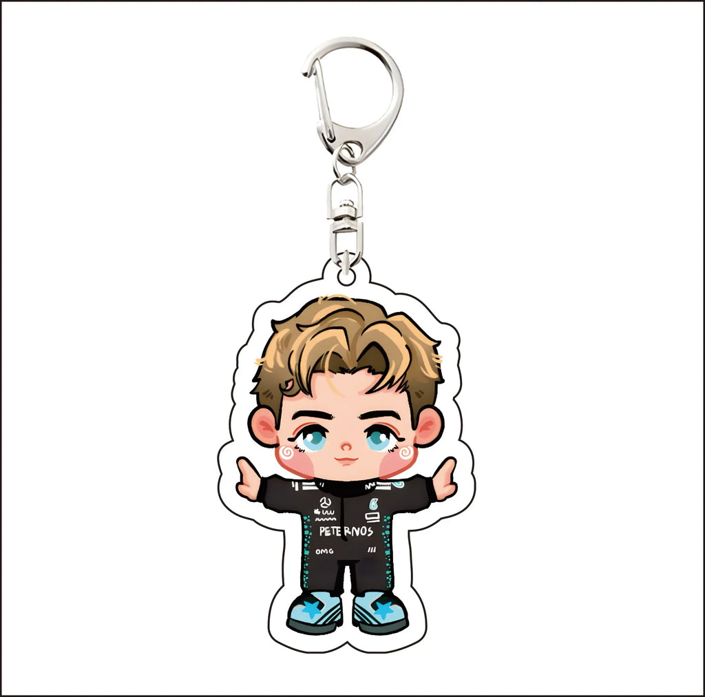 Formula 1 drivers key chain anime style