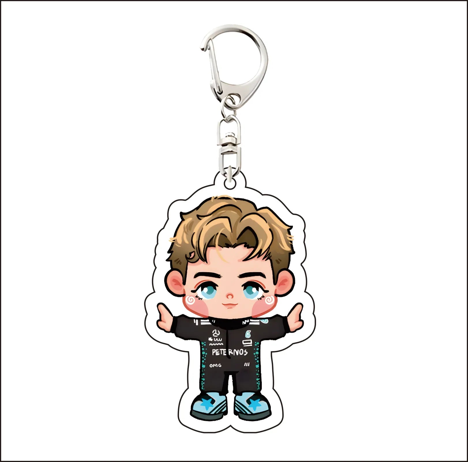 Formula 1 drivers key chain anime style