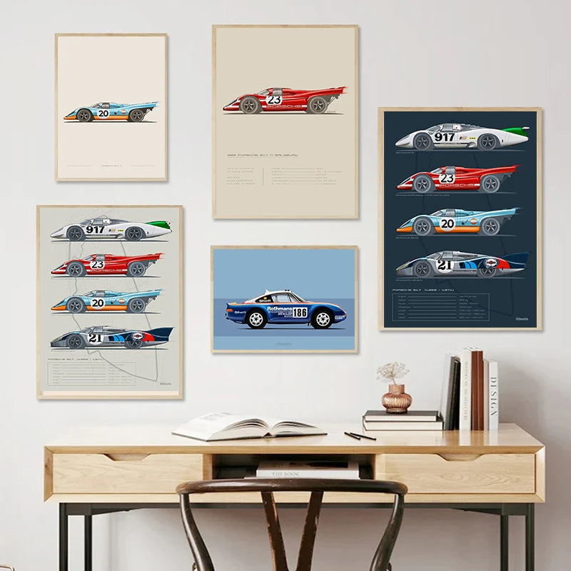 Retro Motorsport Canvas Poster