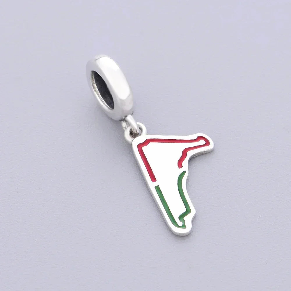 Racing Bracelet Charm 925 Silver, various styles