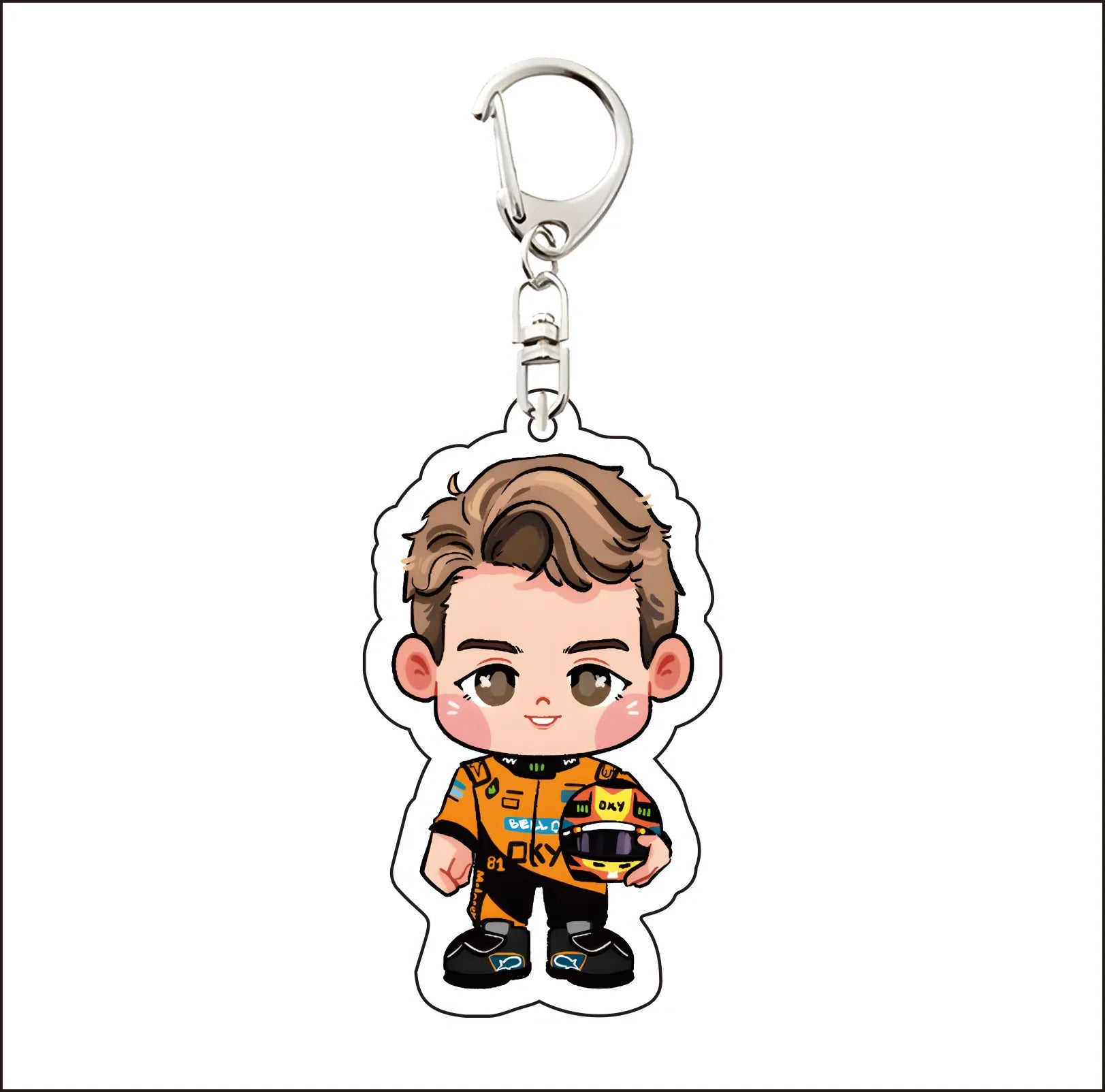 Formula 1 drivers key chain anime style