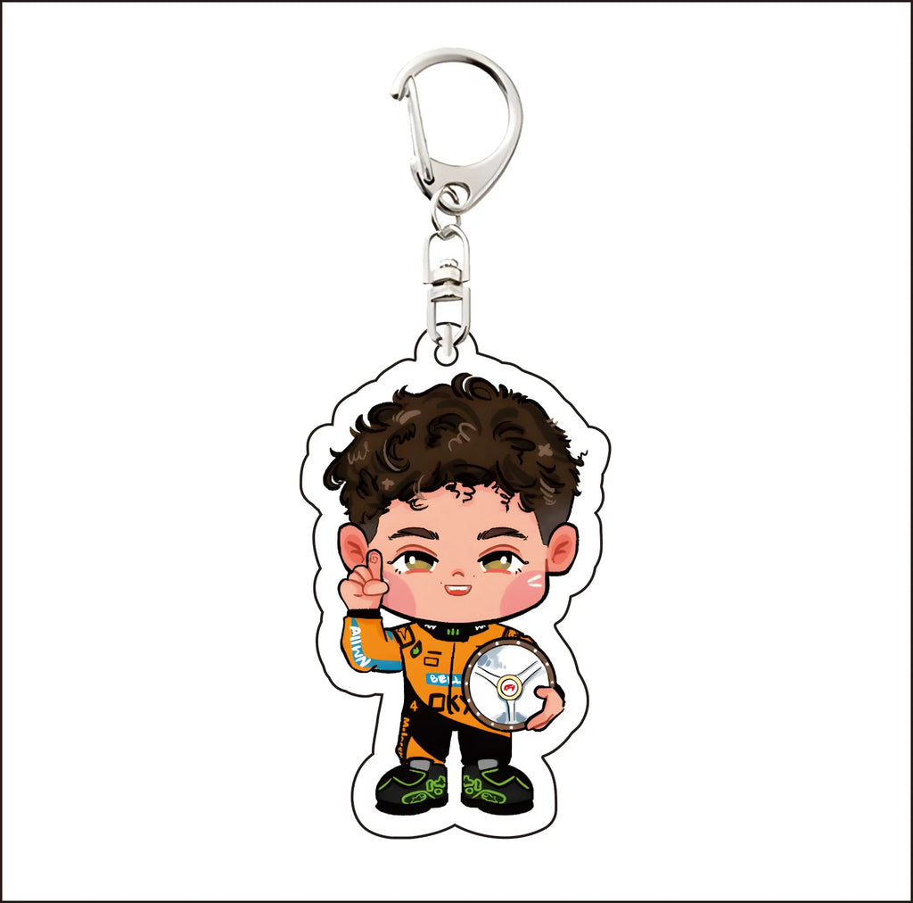 Formula 1 drivers key chain anime style