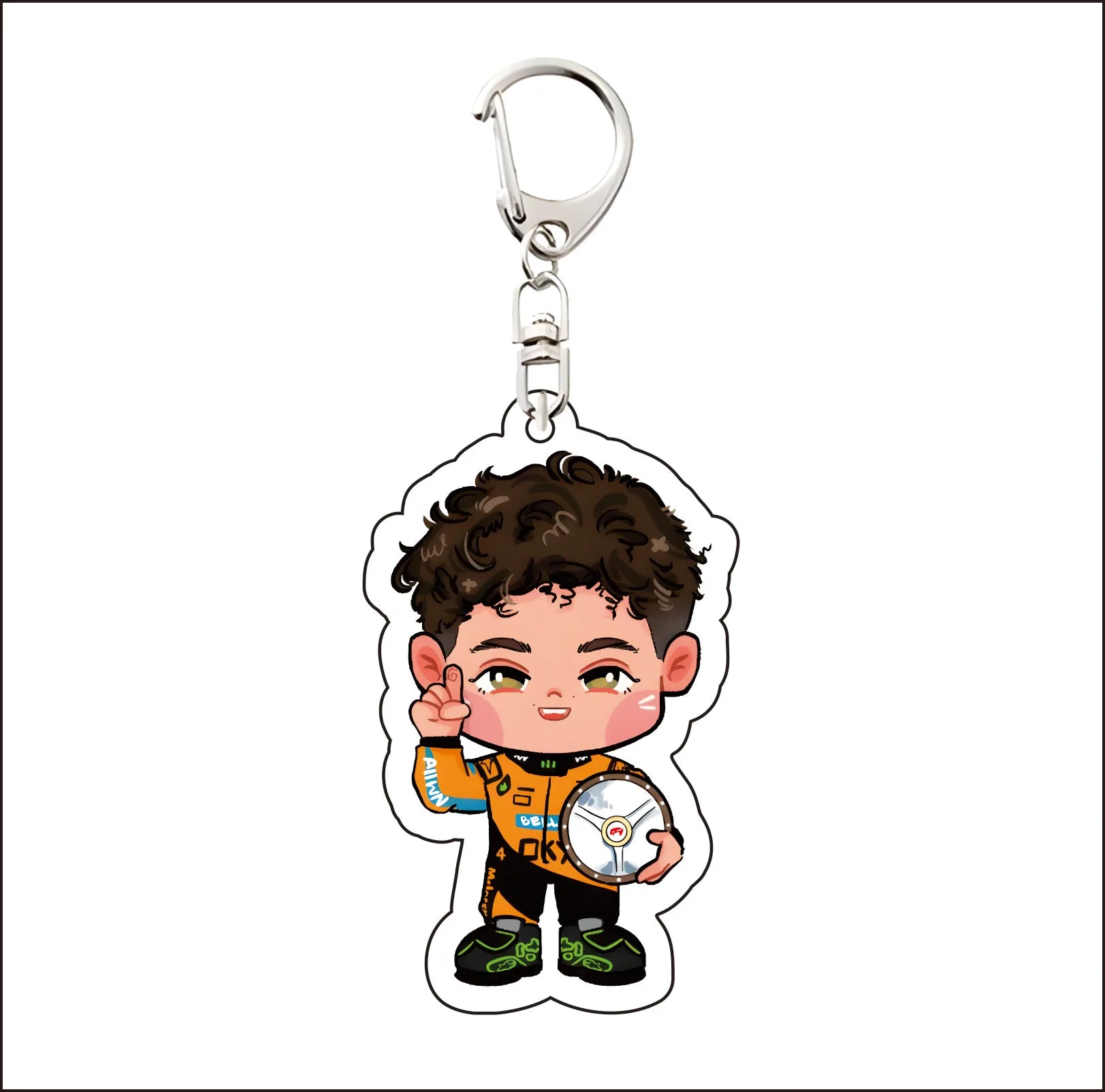 Formula 1 drivers key chain anime style