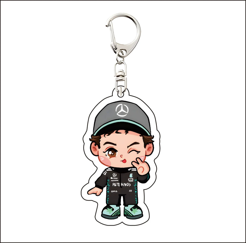Formula 1 drivers key chain anime style