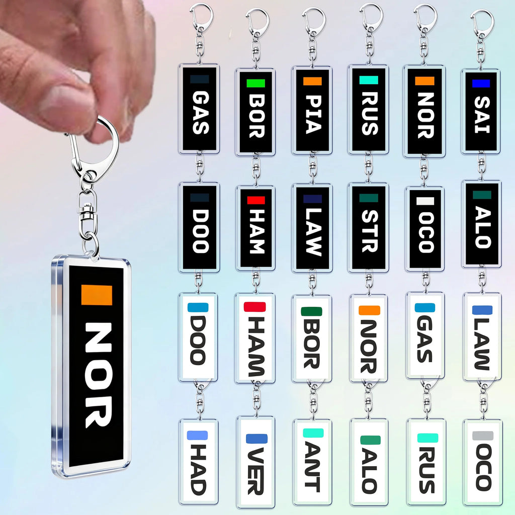 F1 Racing Drivers Name Keychain