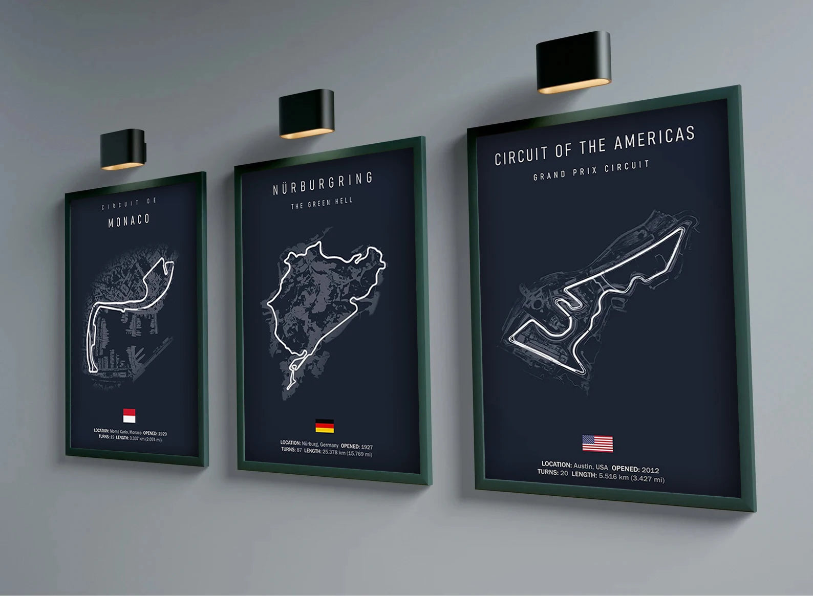 Most Iconic Motorsport Circuits Canvas Poster - Dark