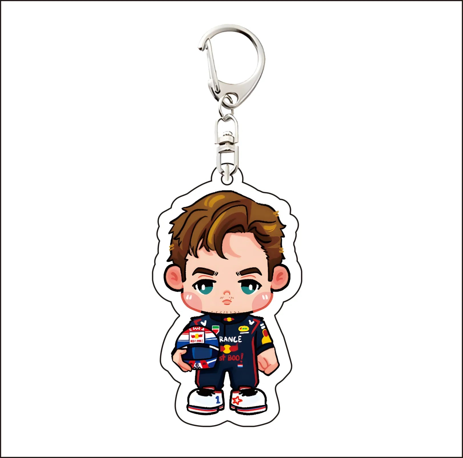 Formula 1 drivers key chain anime style
