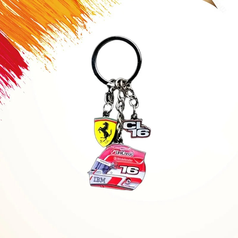 Ferrari F1 Helmet Keychain Hamilton and Leclerc
