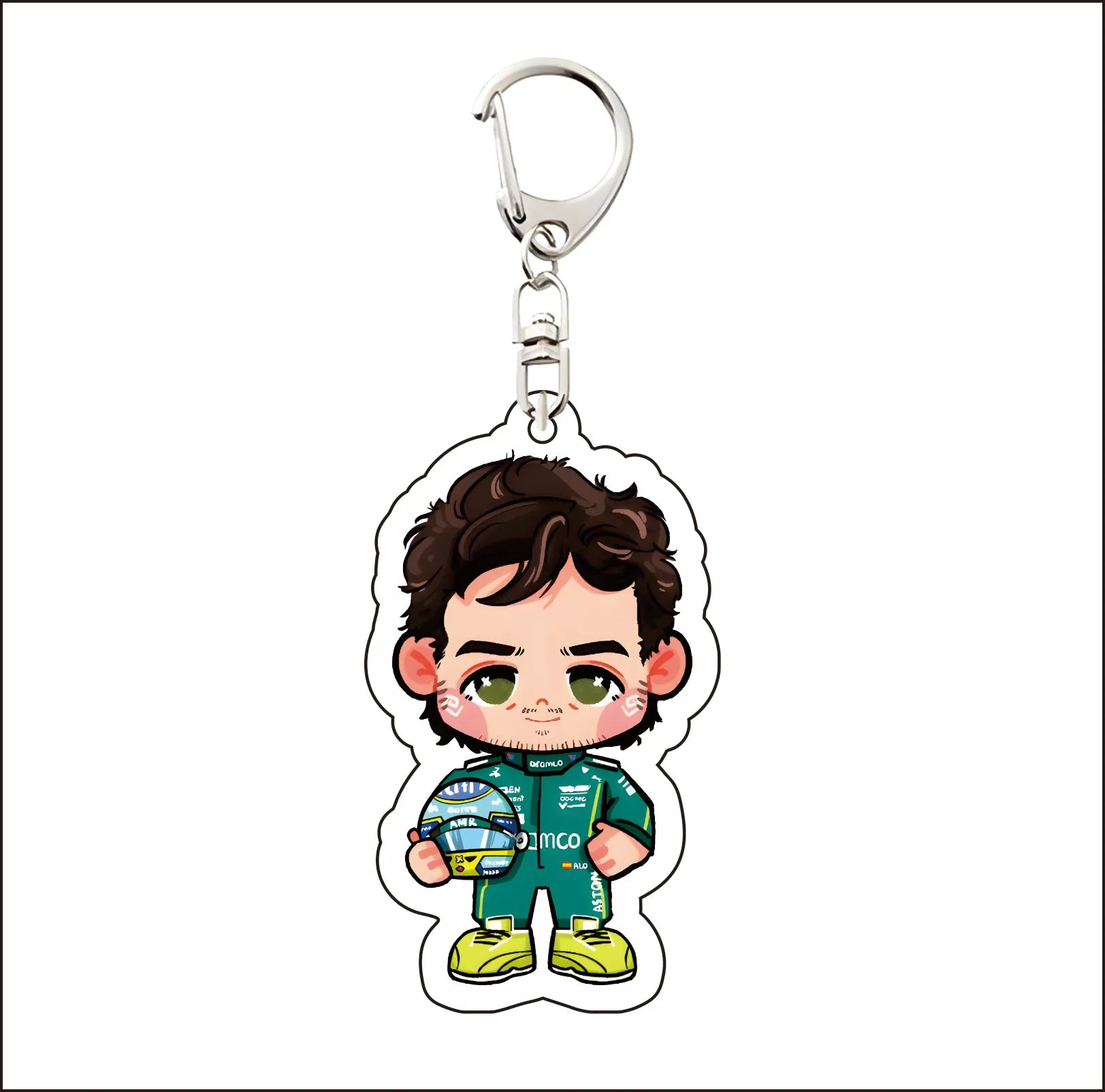 Formula 1 drivers key chain anime style