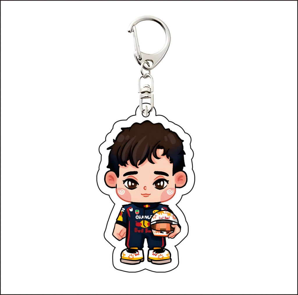 Formula 1 drivers key chain anime style