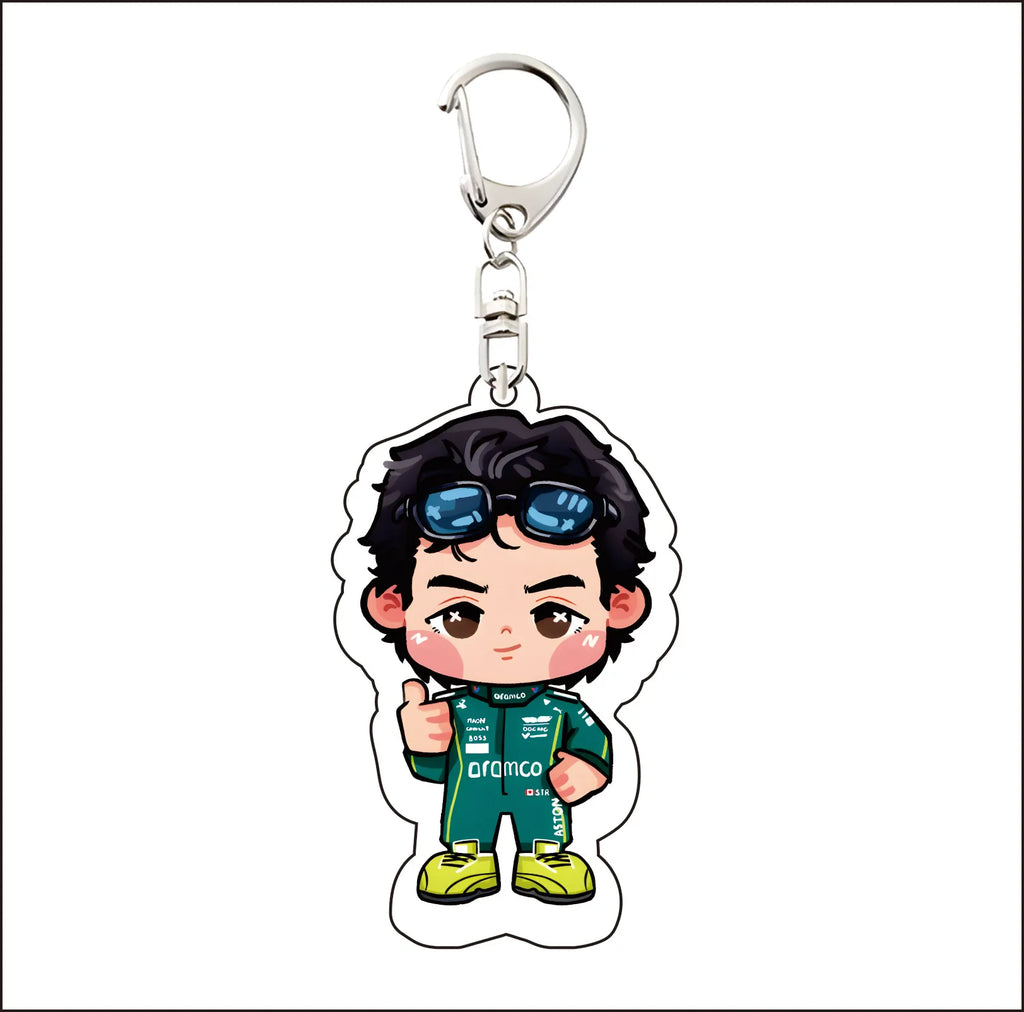 Formula 1 drivers key chain anime style