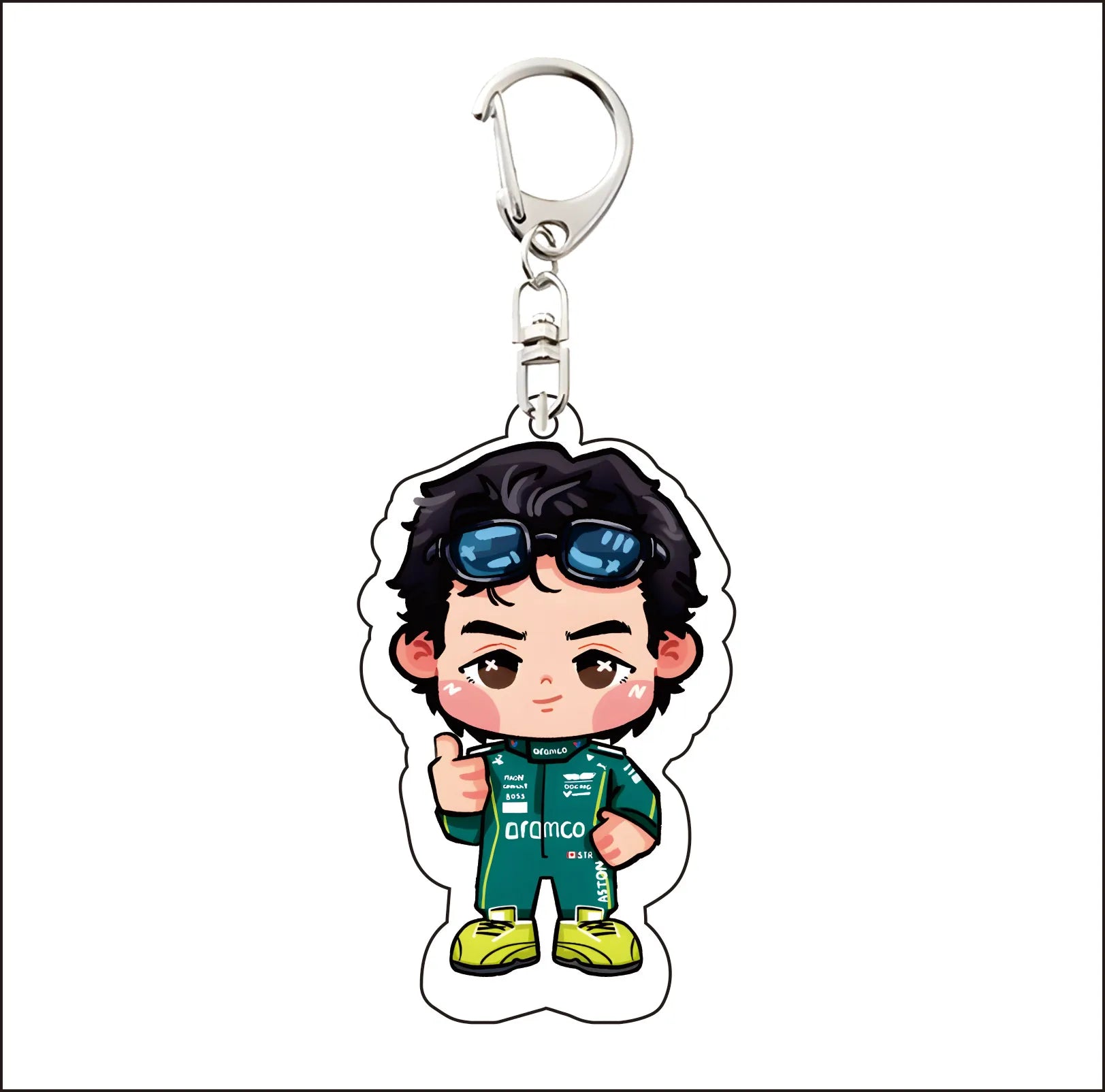 Formula 1 drivers key chain anime style