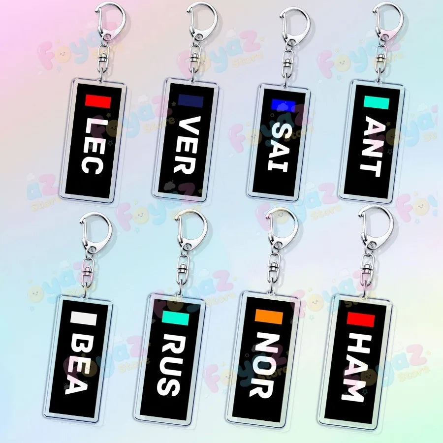 F1 Racing Drivers Name Keychain