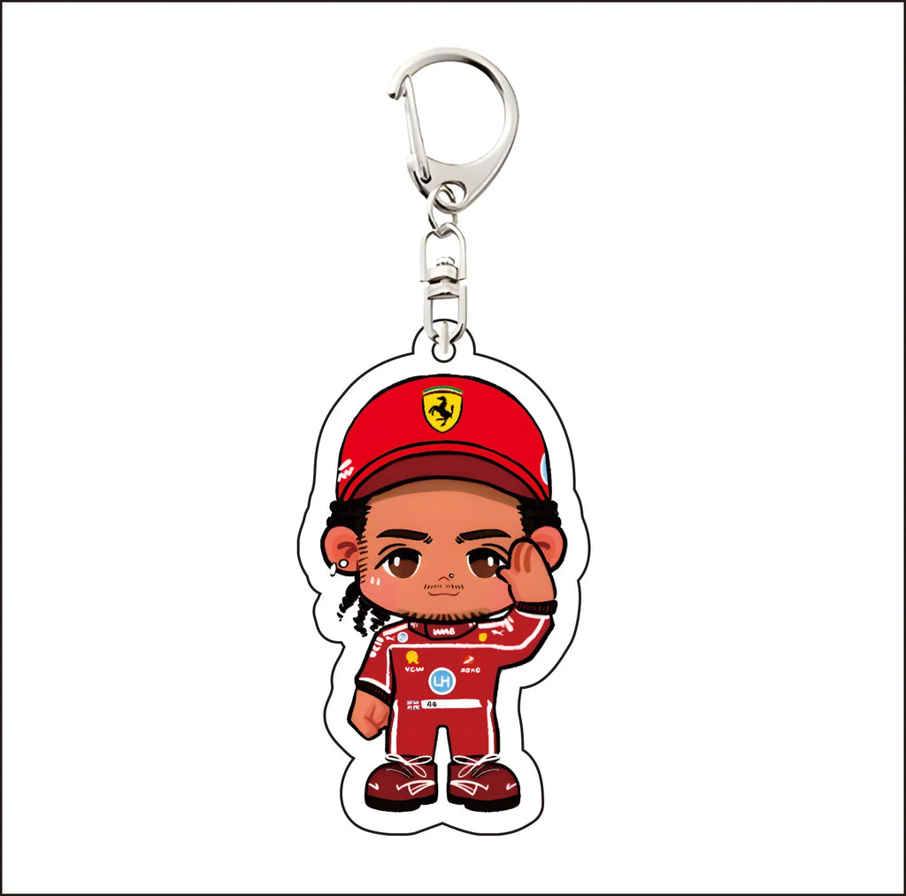 Formula 1 drivers key chain anime style