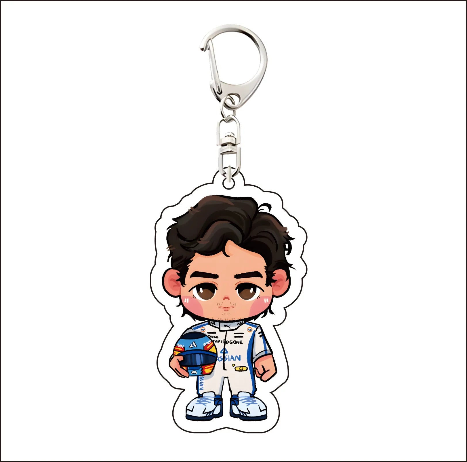 Formula 1 drivers key chain anime style