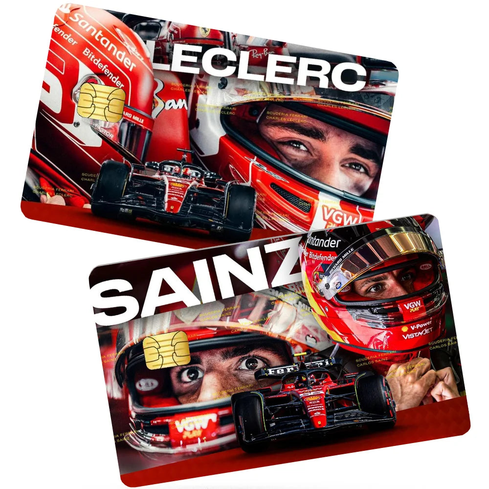 Credit Card Skins Stickers 4pcs Leclerc and Sainz