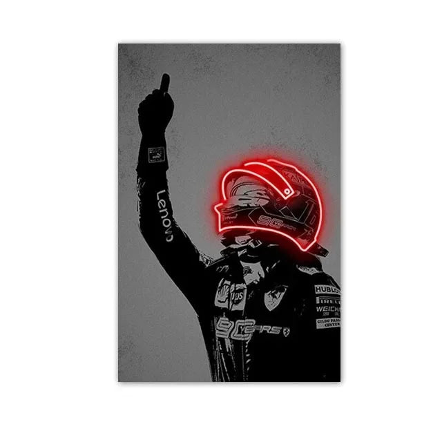 Poster Canvas - Neon Helmet Pilot