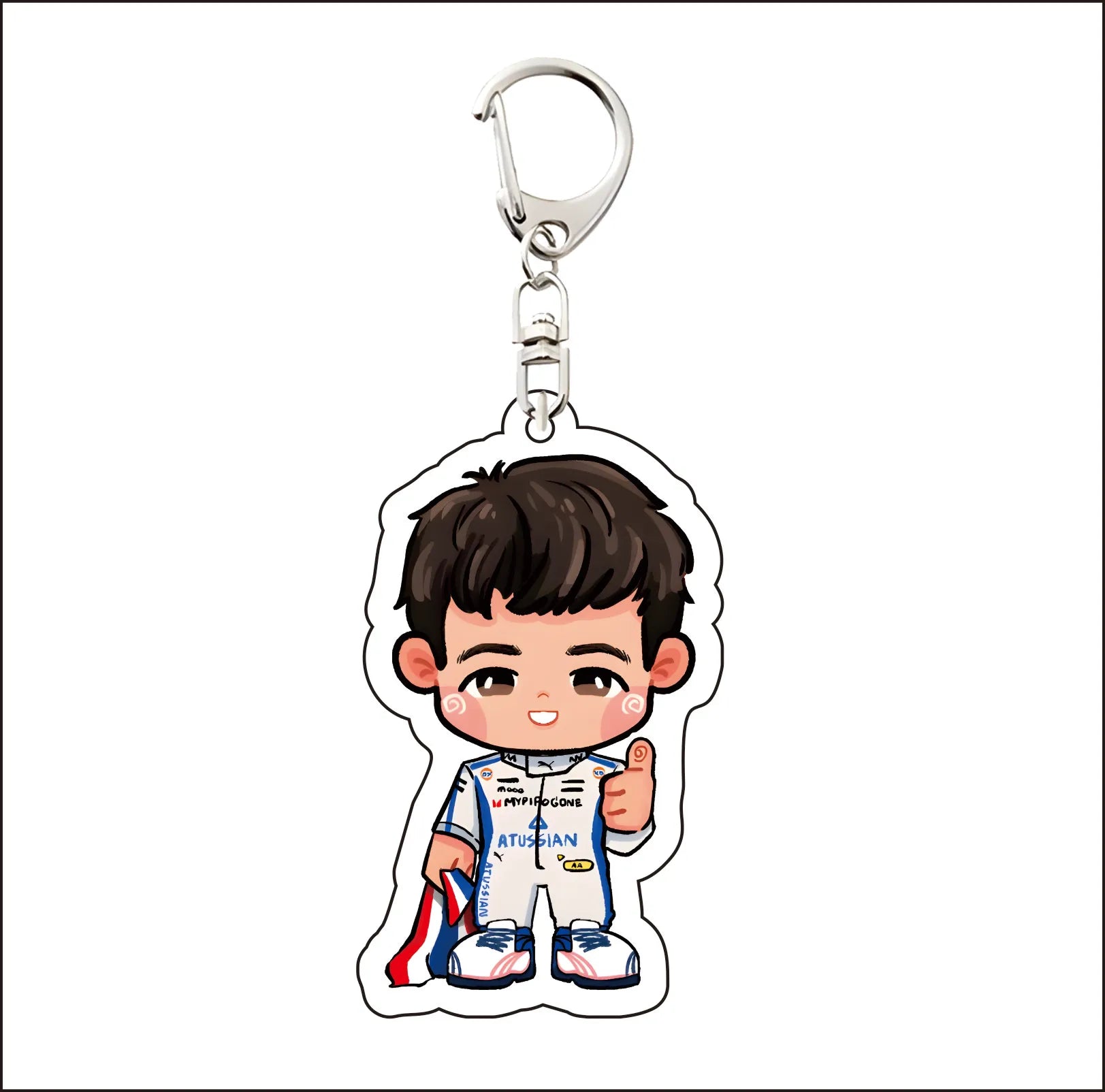 Formula 1 drivers key chain anime style
