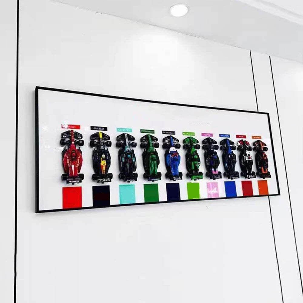 Wallboard Display For Speed Champions Lego F1 Models with LED Backlights