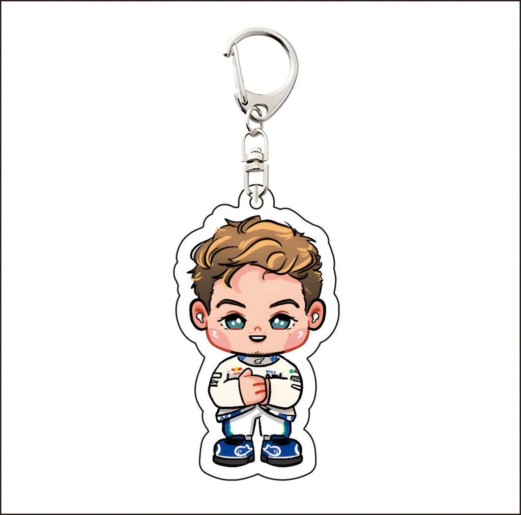 Formula 1 drivers key chain anime style