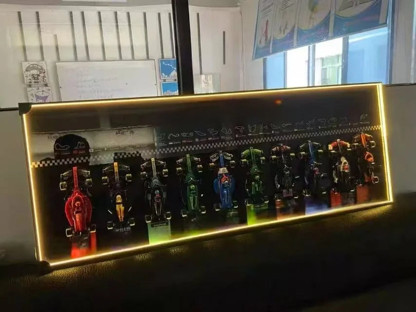 Wallboard Display For Speed Champions Lego F1 Models with LED Backlights